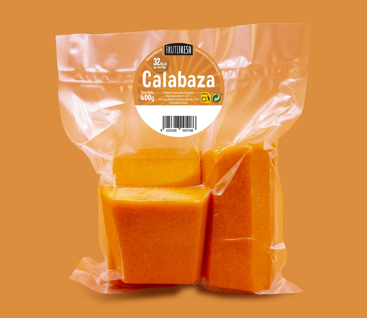 Calabaza asada envasada al vacío Frutifresh